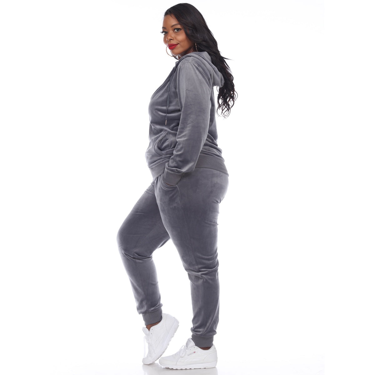  White Mark Plus Size 2 Piece Velour Tracksuit Set - 3X - Bonton