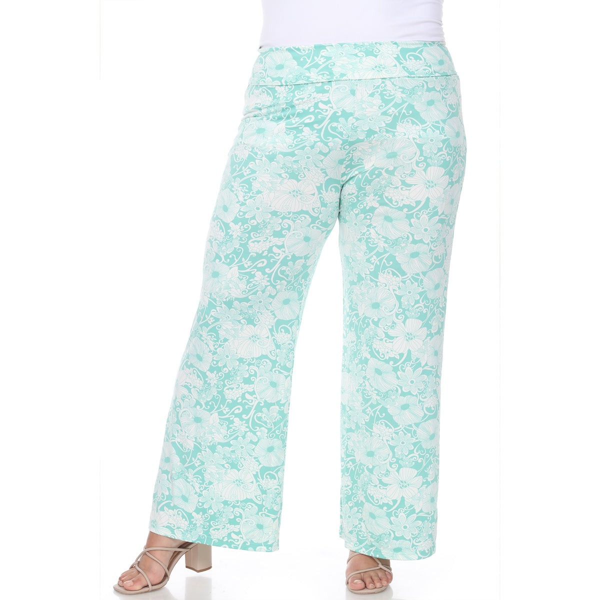  White Mark Plus Size Floral Paisley Palazzo Pants - 1x - Bonton