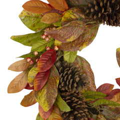 Leaves and Berries Twig Artificial Thanksgiving Wreath - 26-Inch  Unlit