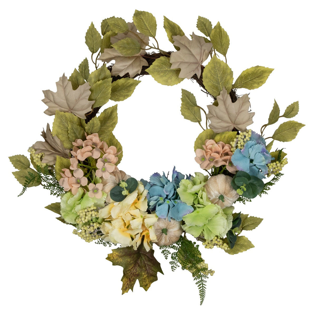  Northlight Floral and Gourds Thanksgiving Artificial Wreath - 22