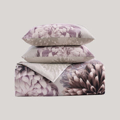 Bloom Purple 100% Cotton 5-Piece Reversible Comforter Set