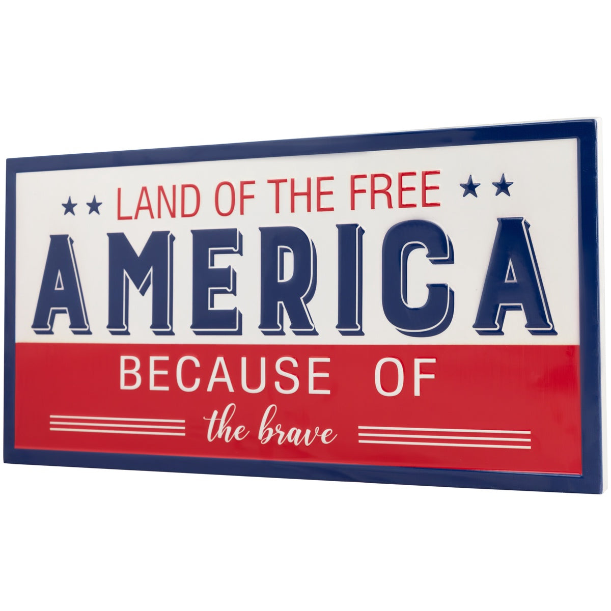  Northlight Land of the Free Because of the Brave Patriotic Metal Wall Sign - 20
