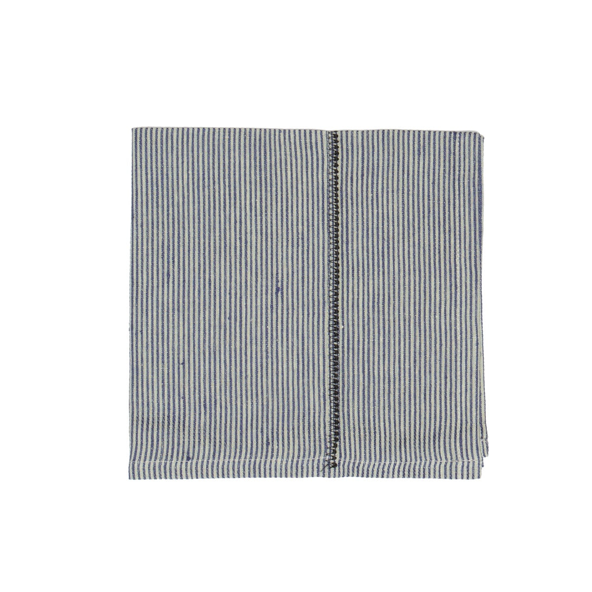  Caravan Linen Stitch Chambray Stripe Napkins 20x20 - Set of 4 - Chambray Stripe - Bonton