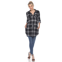 Women's Plaid Tunic Shirt