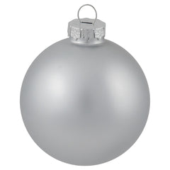 72ct Silver Shiny and Matte Christmas Glass Ball Ornaments 4" (100mm)