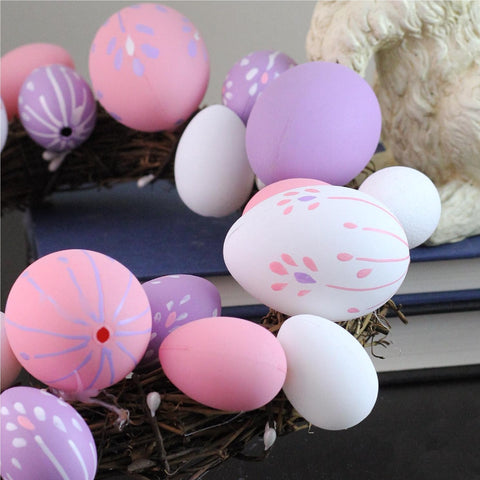 10" Pastel Pink  Purple and White Easter Egg Spring Wreath