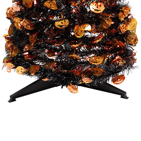 Pre-Lit Pop Up Artificial Jack O' Lantern Halloween Tree - 4' - Orange Lights