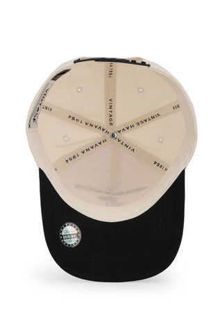 Vintage Havana Trucker Hat for Women & Men – Black & Tan Adjustable Cap – Embroidered "Beach Club Festival"
