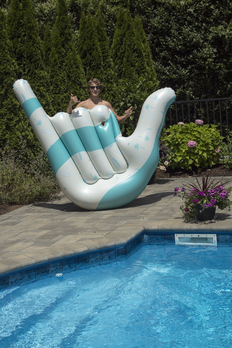  Swim Central Inflatable Swimming Pool White and Blue Hang Loose 2 Lounger Ages 7 and Up 8