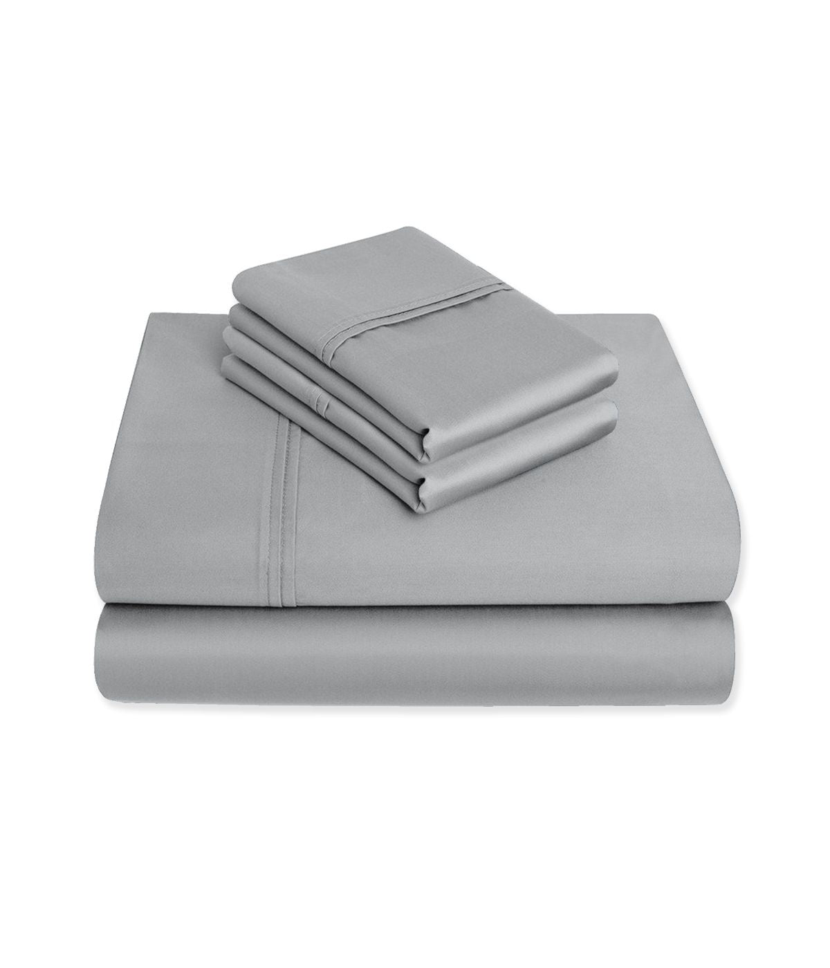  Purity Home Cotton 400 Thread Count Sateen Sheet Set Light Gray - Light Gray - Bonton