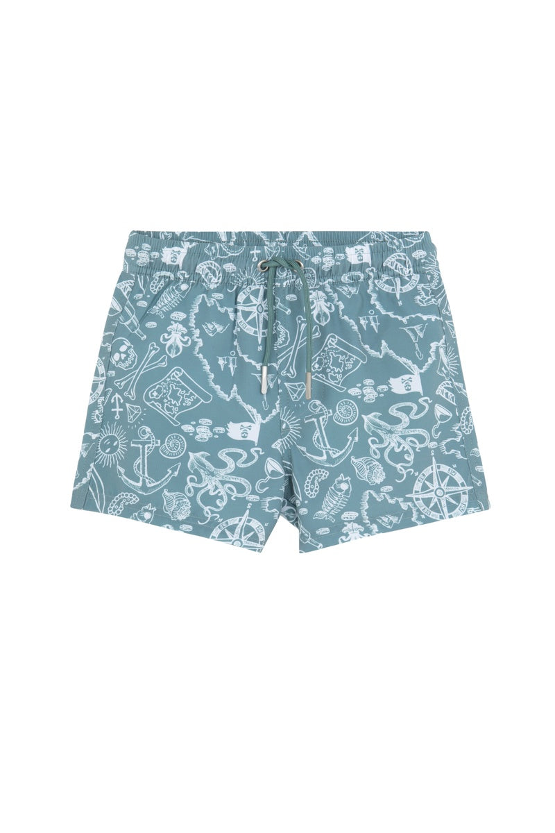  Gottex Kids Boys 2 Match Drawstring Swim Shorts-Multi/Grn - GOTTEX KIDS MULTI GREEN - Bonton