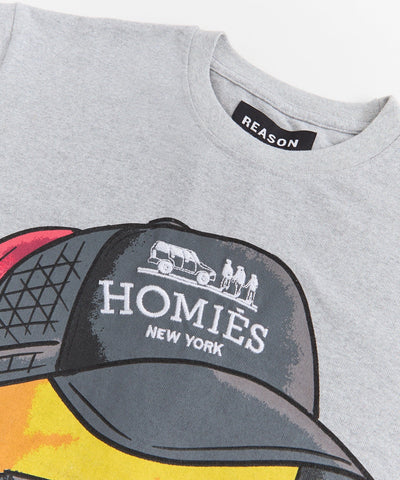 Bart Homies Embroidered Short Sleeve Tee - Grey
