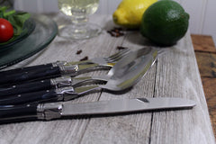 Laguiole 20 Piece Stainless Steel Flatware Set, Service for 4, Black