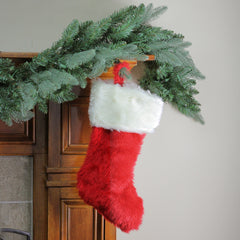 20" Red and White Traditional Cuff Extra Plush Christmas Stocking