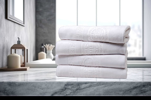 Dan River 4 Piece Embossed Microfiber Bath Towel Set.