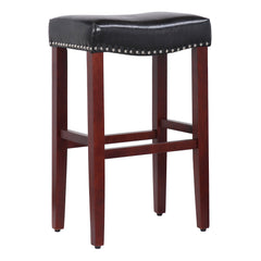 29" Upholstered Backless Saddle Seat Bar Stool