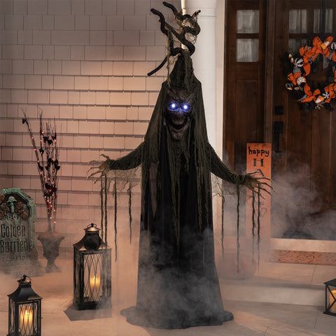 Animated Tree Man With Flashing Eyes Halloween Decoration - 7' - LED White Lights