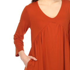 Women's Empire Waist V-Neck Tunic Top