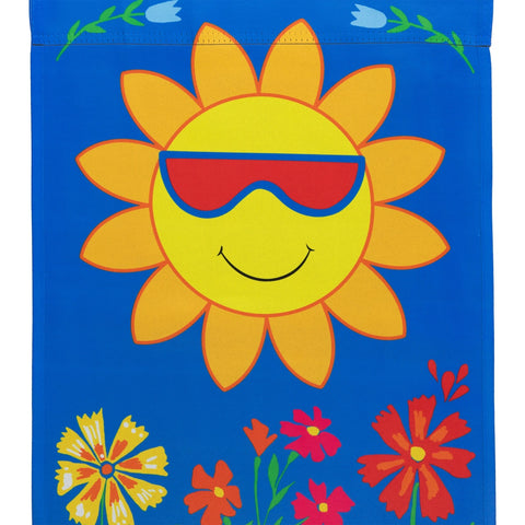 Smiling Sun Floral Outdoor Garden Flag 18" X 12.5"
