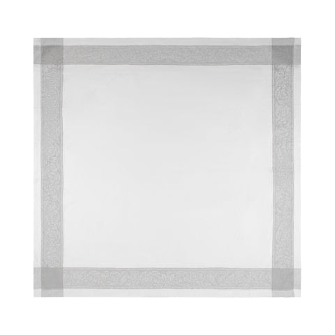Paris 71" X 71" Linen Tablecloth - White and French Grey