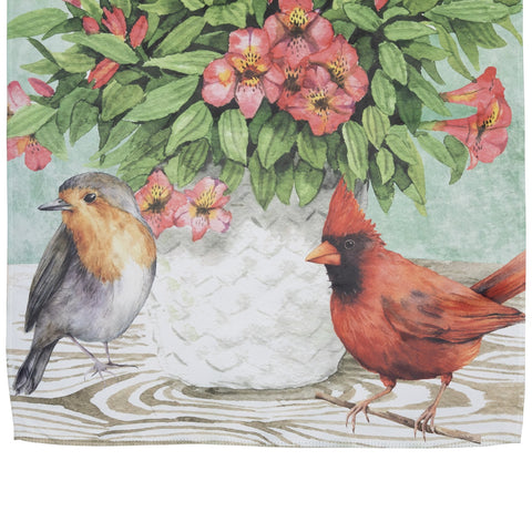 Welcome Cardinal Bird and Spring Bouquet Flag 28" X 40"