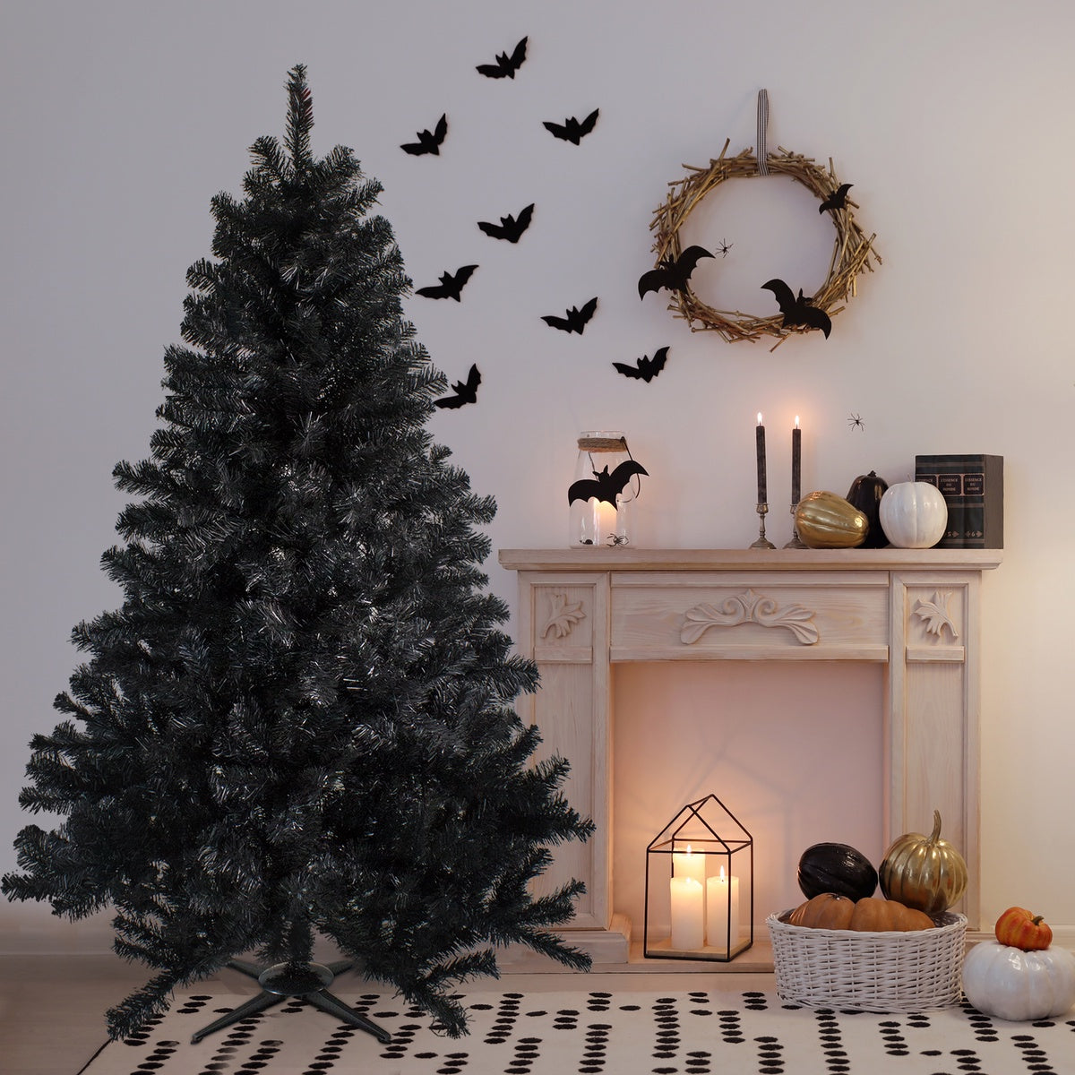  Northlight Full Colorado Spruce Artificial Halloween Tree - 6' - Black - Unlit - Default Title - Bonton