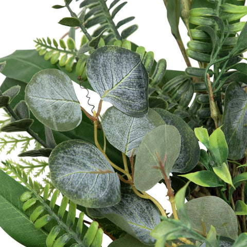 Mixed Foliage Artificial Spring Wreath  Green - 24-Inch