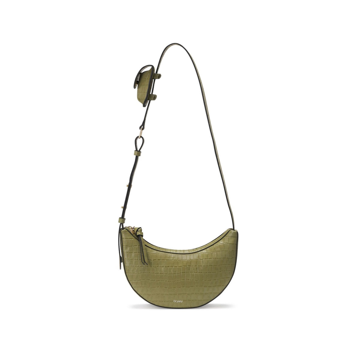  Oryany Rookie Croco  - Classic Medium Crossbody - Leaf Olive - Bonton