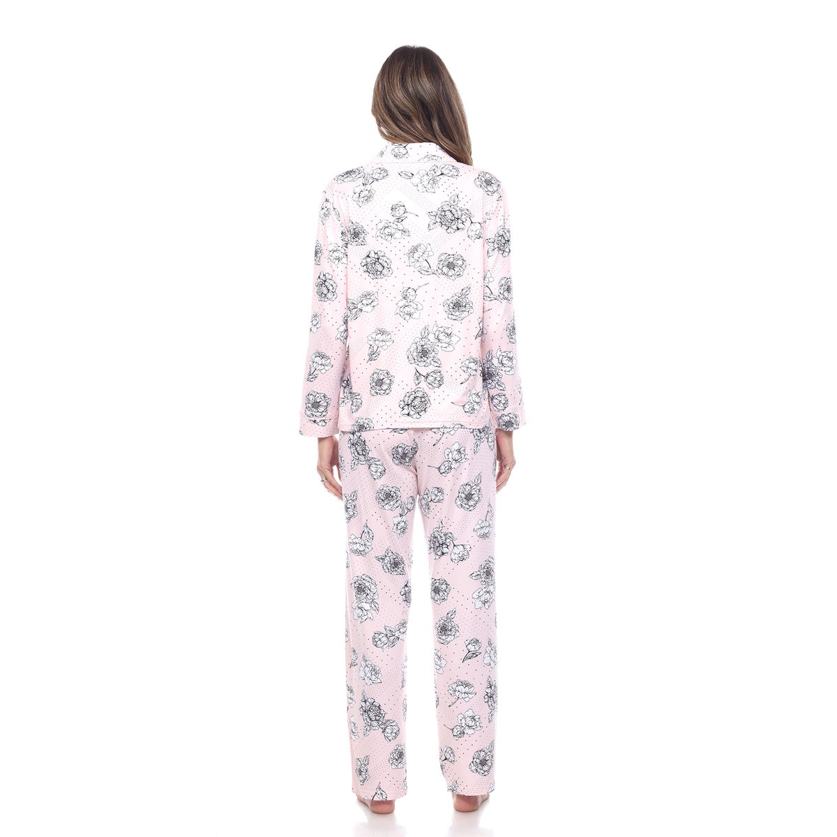  White Mark Women's Long Sleeve Floral Pajama Set - S - Bonton