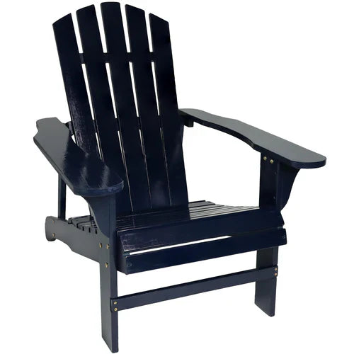  Sunnydaze Decor Coastal Bliss Painted Natural Fir Wood Lounge Adirondack Chair - Navy Blue - Bonton