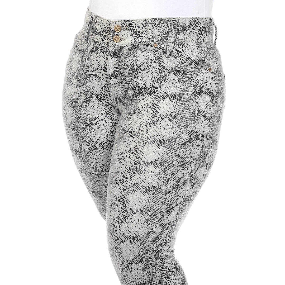  White Mark Plus Size Faux Suede Snake Print Pants - 22 - Bonton