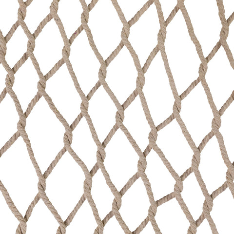 Lattice Macrame Rope Hammock With Wooden Bars - 74" X 59" - Cream