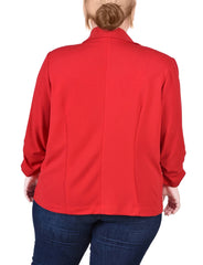 Plus Size Long Sleeve Scuba Crepe Jacket