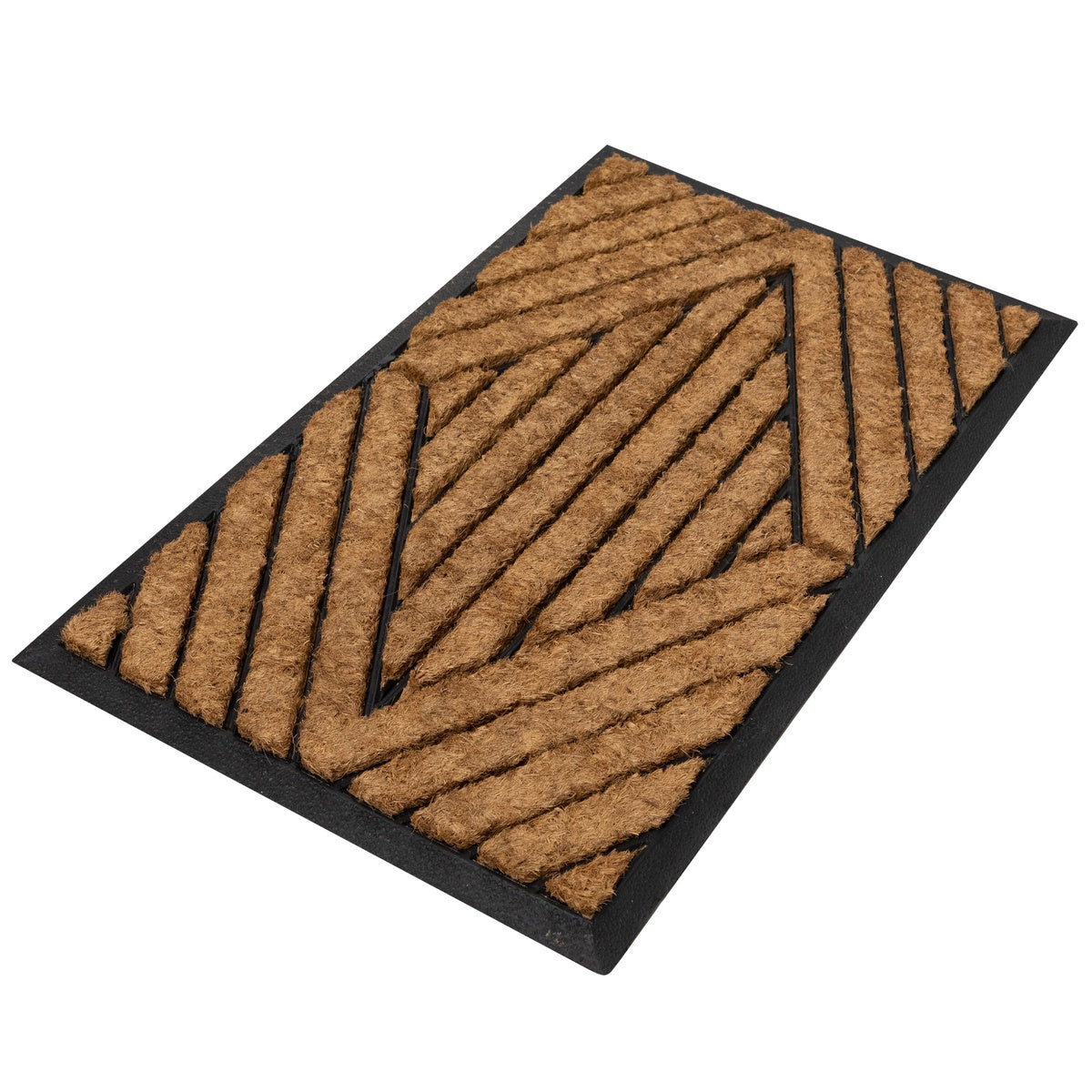  Northlight Black and Brown Diamond Pattern Doormat With Rubber Back 29 X 17 - Default Title - Bonton