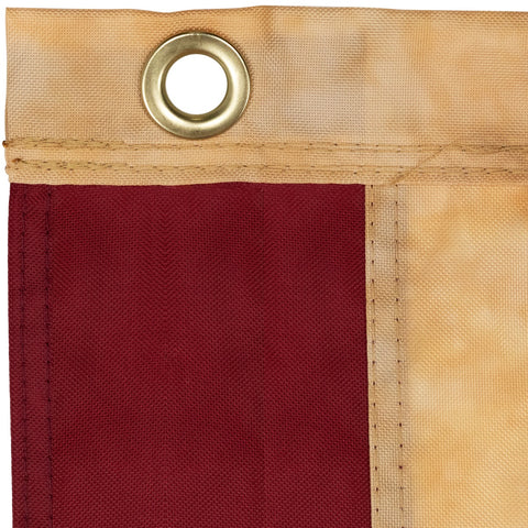 Patriotic Tea-Stained Embroidered Outdoor House Flag 60" X 36"