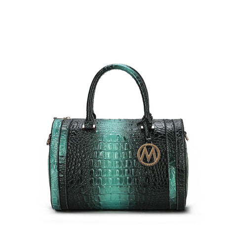 Usal Croc-Embossed Satchel Bag
