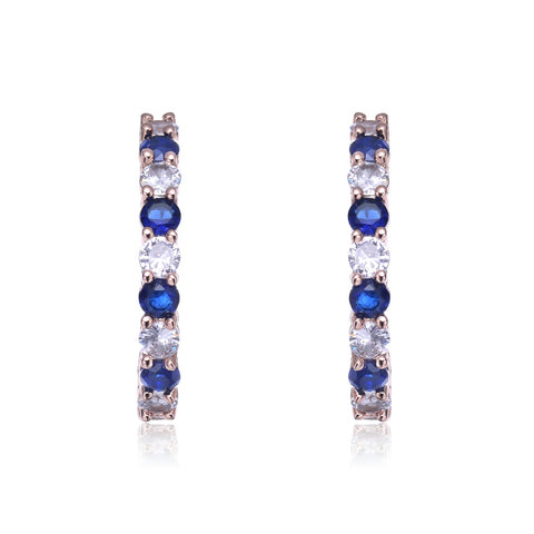 Colored Cubic Zirconia Inside Out Hoop Earrings