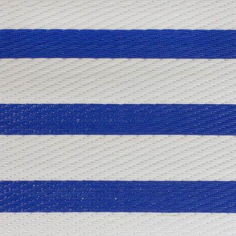 4' X 6' Blue and White Striped Rectangular Outdoor Area Rug