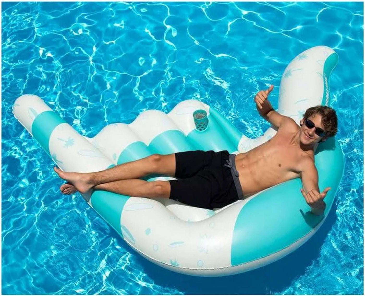  Swim Central Inflatable Swimming Pool White and Blue Hang Loose 2 Lounger Ages 7 and Up 8