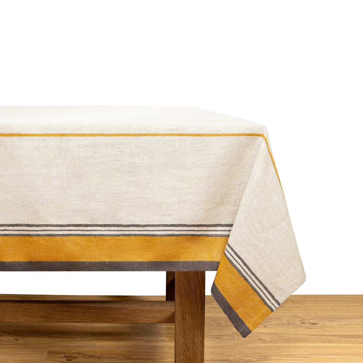  Caravan Eze Ivory & Mustard Tablecloth - 60x60 - Bonton
