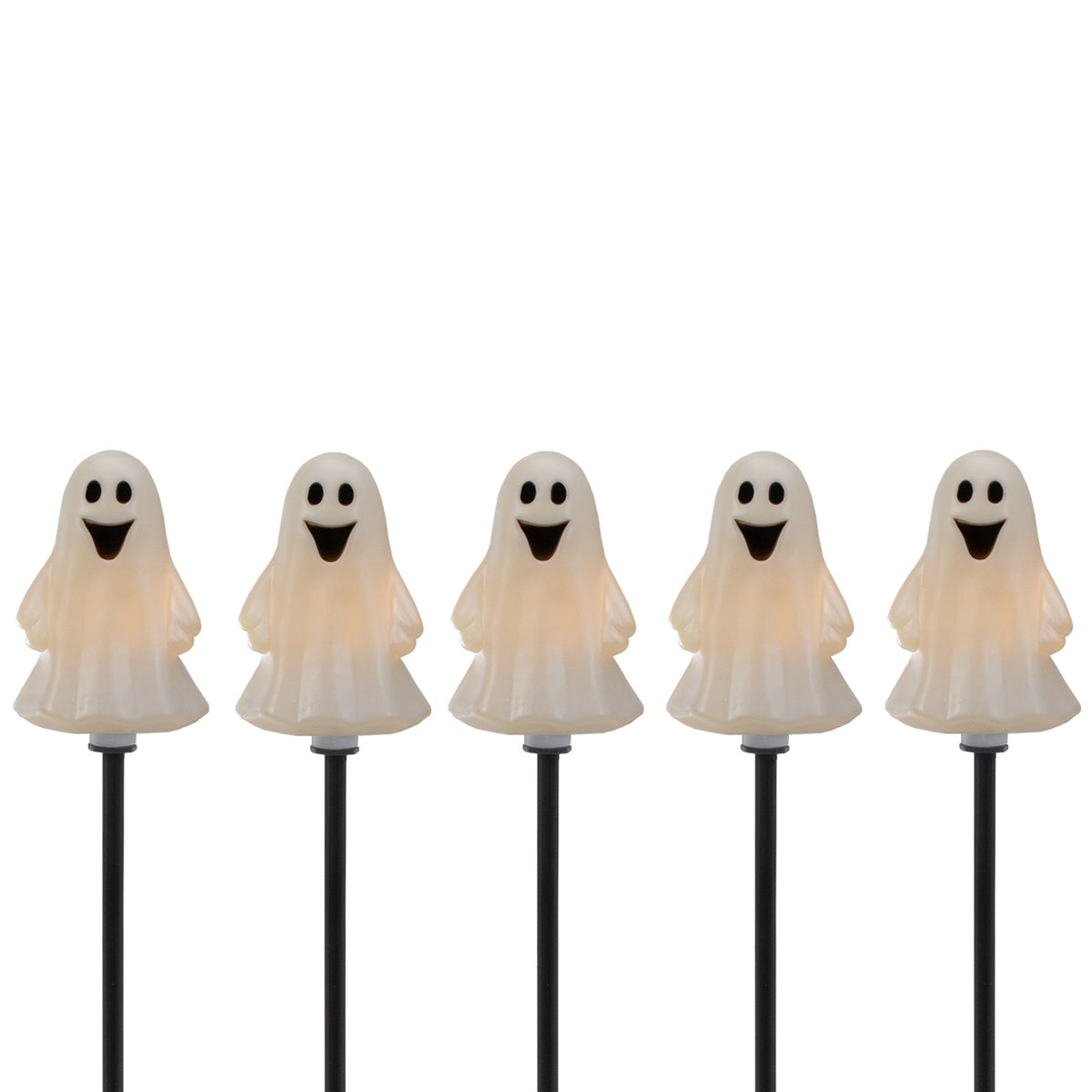  Northlight Set of 5 Ghost Shaped Halloween Pathway Markers - 3.75ft Black Wire - Default Title - Bonton