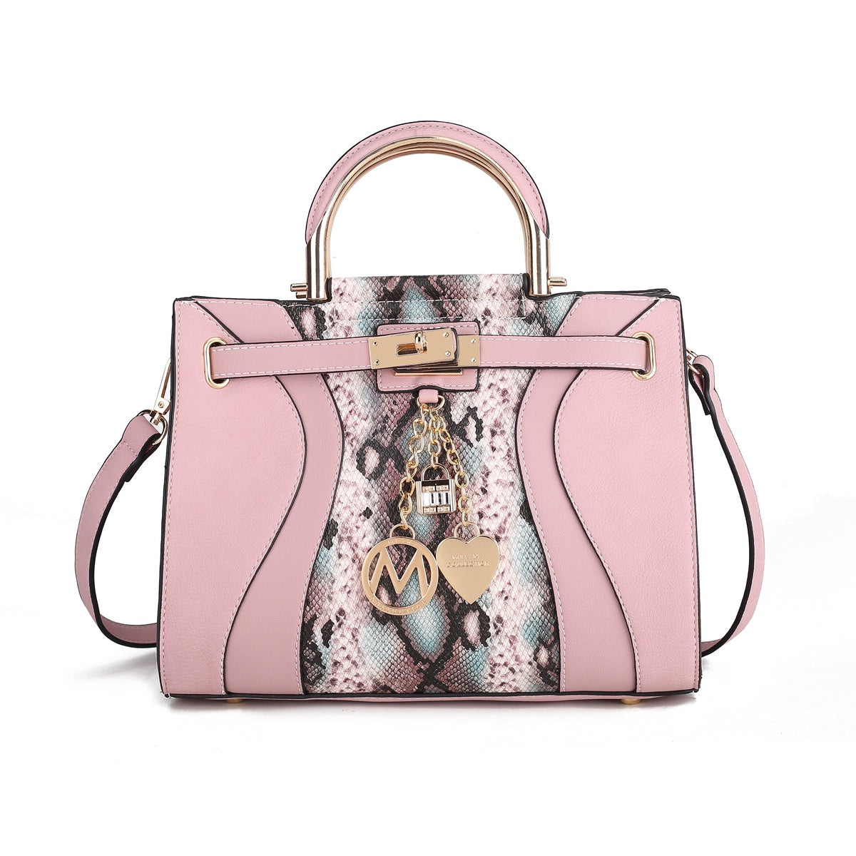 MKF Collection Cassia Snake Embossed Vegan Leather Womens Satchel Handbag - Snake Black - Bonton