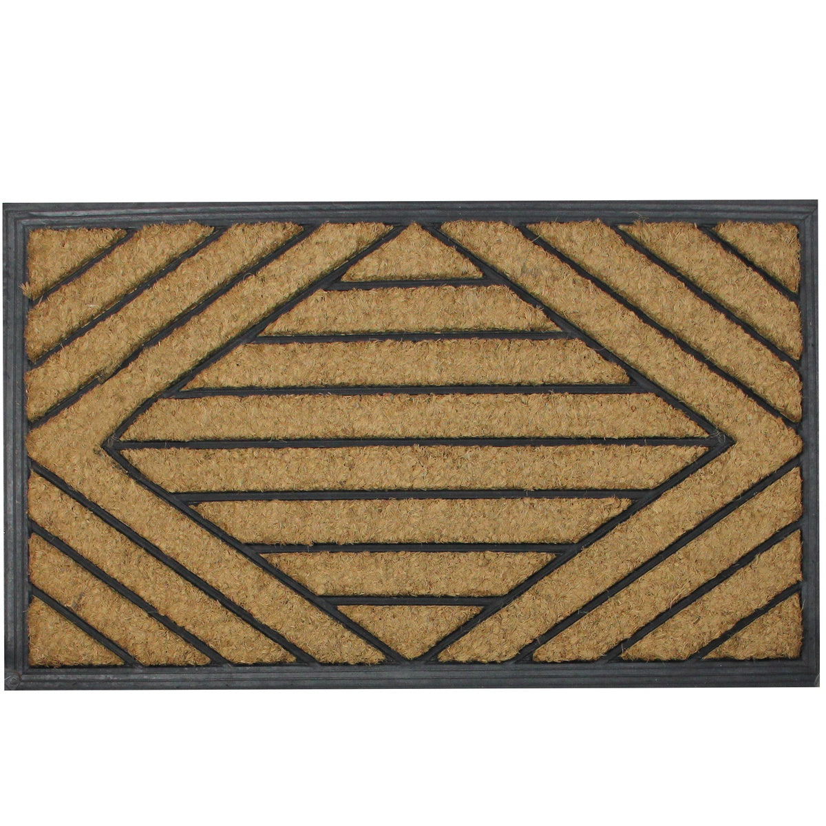  Northlight Black and Brown Diamond Pattern Doormat With Rubber Back 29 X 17 - Default Title - Bonton