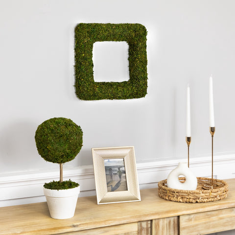 Artificial Reindeer Moss Square Spring Wreath - 13"