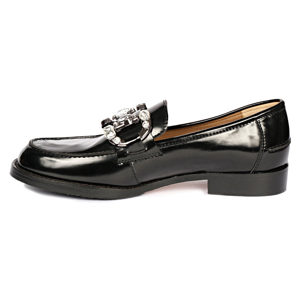  Saint G Livia Black Abrasivato Leather Loafer - BLACK - Bonton