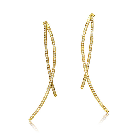 14K Gold Plated Cubic Zirconia Drop Earrings