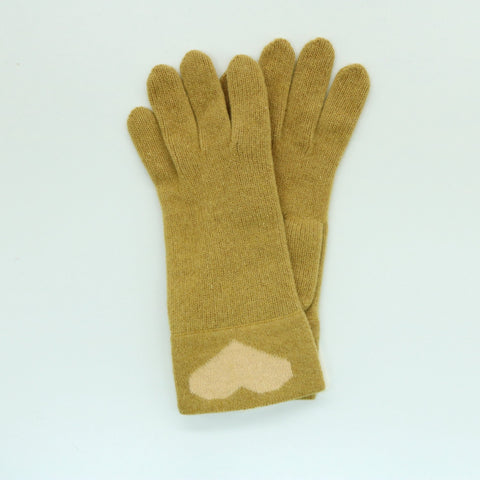 COLOR BLOCK GLOVES WITH HEART