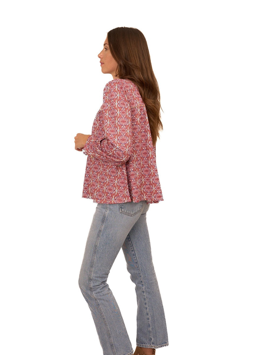  Cabana Life Camden Geo Long Sleeve Top - S - Bonton