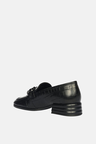 Jacqueline Croco - Heeled Loafers