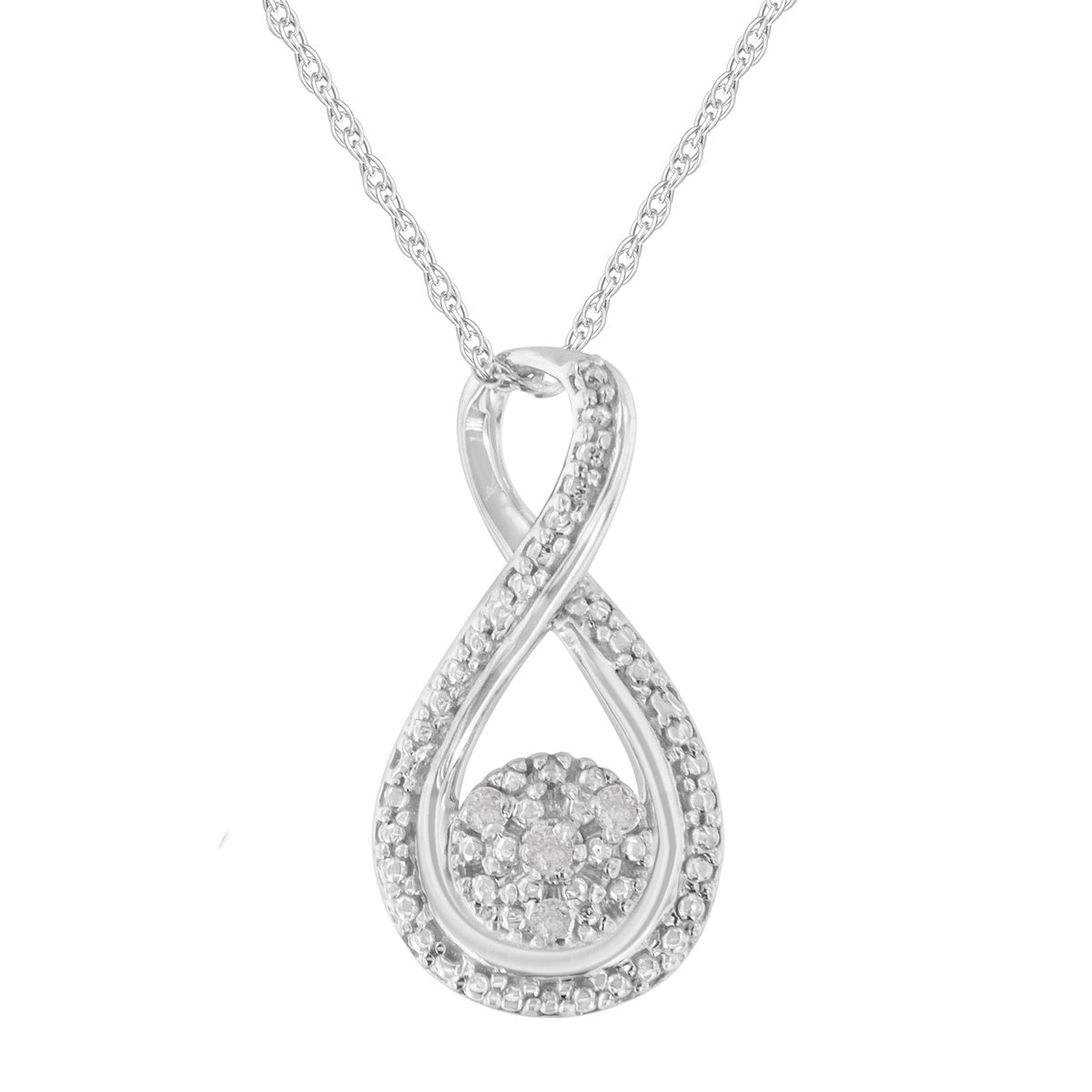  Haus of Brilliance .925 Sterling Silver Diamond Accent Infinity 18